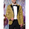 Lars Amadeus Men's Sequin Peak Laple Sparkly Party Show Glitter Sports Coat - 3 of 4