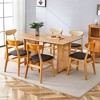 NicBex Dining Table Set for 6 Kitchen Table Ancient Solid Wood Dining Table Imitation Rattan Table Legs Simple Wood Chairs for Dining Room - 4 of 4