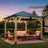 Aoodor 10 x 10 ft Wooden Frame Gazebo with Galvanized Metal Hardtop Roof, Outdoor Patio Gazebo with Charging Socket - 2 of 4