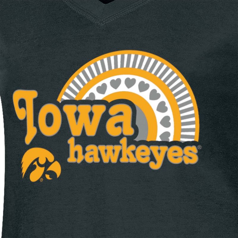 NCAA Iowa Hawkeyes Girls&#39; V-Neck T-Shirt, 3 of 4