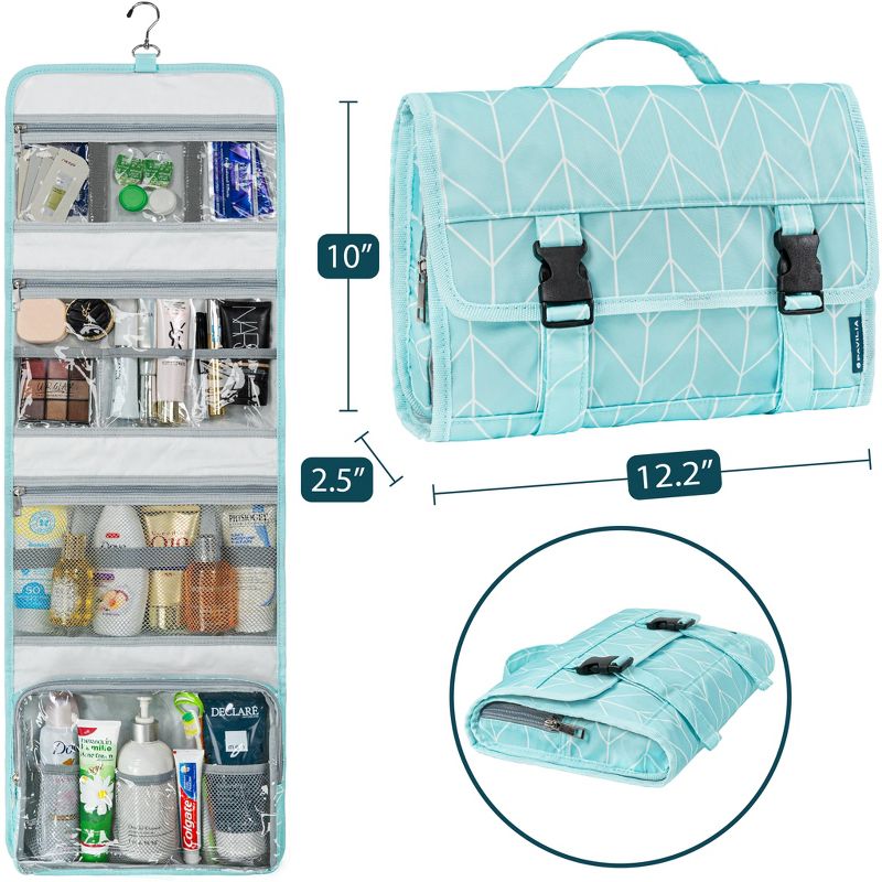 PAVILIA Travel Hanging Toiletry Bag Women Men, Large Capacity Makeup Kit, Waterproof Cosmetic Storage Organizer Case, 2 of 10
