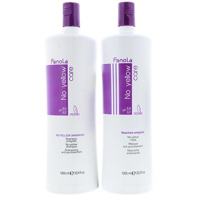 Fanola No Yellow Shampoo, 33.8 oz & Fanola No Yellow Mask, 33.8 oz DUO