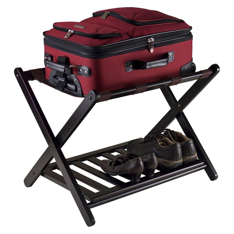 Reese Luggage Rack with Shelf Dark Espresso Brown - Winsome, 3 of 6