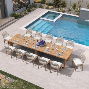 PURPLE LEAF Dining Set Patio Metal Table and Wicker Rattan Chairs for Outside Porch Garden Kitchen Modern Outdoor Furniture Sets - 1 of 4