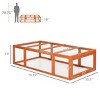 Outdoor Wooden Rabbit Hutch with Secure Wire Frame and Open Top Access,Large Bunny Cage Habitat for Small Animals - LAOTIES - 2 of 4