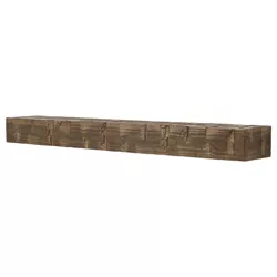 Country Living Wood Fireplace Mantel Shelf - Bodie 72 Inch Mocha Finish | Rustic Hand Distressed Pine with Worn; For Fireplaces, Hearths & Décor