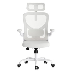 GlasFlength Task and Office Chairs Adjustable Office Chair Ergonomic Swivel Chair Computer Arm Chair for Long Sitting, White, 23.43"*23.43"*48.4" - 1 of 4