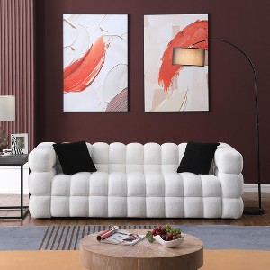 NicBex Couch for Living Room 62.2" Tufted Cloud Couch Sofa Boucle Sofa Couch 2 Seater Comfy Couch Modern Upholstered with 2 Pillows - 1 of 4