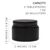 Darware Black Mini Glass Balm Jars, 24pk; Little Cosmetic Jars w/ Lined Black Metal Lids - 3 of 4