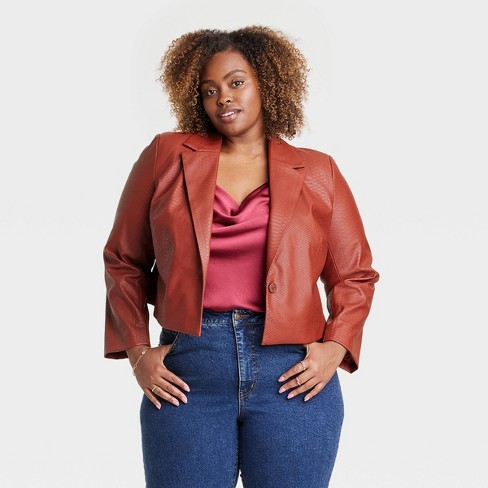 Target brown leather store jacket