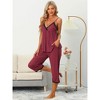 cheibear Womens Sleepwear Modal V-Neck Camisole with Capri Pants Pajama Set - 2 of 4
