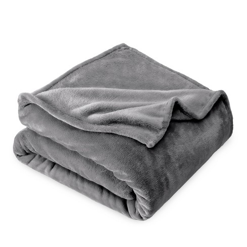 Velvety Soft Microplush Fleece Light Grey King Sheet Set By Bare