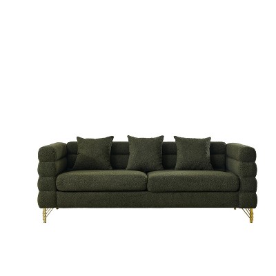 TiramisuBest 81" 3-Seater Oversized Sectional Sofa, Deep Plush Seating with 3 Pillows for Living Room & Bedroom - Ivory
