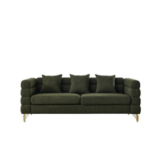 TiramisuBest 81" 3-Seater Oversized Sectional Sofa, Deep Plush Seating with 3 Pillows for Living Room & Bedroom - Ivory - 1 of 4