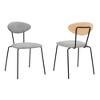 Set of 2 Neo Modern Fabric and Metal Dining Room Chairs Gray/Black - Armen Living: Contemporary, Faux Leather, Comfort Cushion - 2 of 4