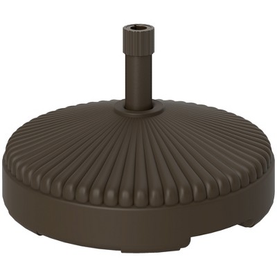 Outsunny Round Patio Umbrella Base Holder Outdoor Umbrella Stand, Filled Up to 62lbs with Stand or 51lbs with Water for Garden Poolside