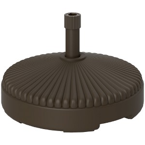 Outsunny Round Patio Umbrella Base Holder Outdoor Umbrella Stand, Filled Up to 62lbs with Stand or 51lbs with Water for Garden Poolside - 1 of 4