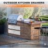 Acekool Outdoor Kitchen Drawer 30" W x 23" H x 10" D, Stainless Steel 2-Drawer Built-In Dresser for BBQ Island, Patio Grill Station, Silver - 2 of 4