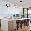 CityFurn 1-Light Cylinder Glass Pendant for Kitchen Island - 2 of 4