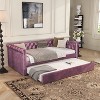 Christopher Knight Home Upholstered Queen Size Tufted Button Velvet Daybed with Trundle - 2 of 4
