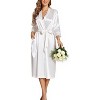 Ekouaer Silk Robes for Women Long Satin Bride Bridesmaid Wedding Party Robes Lightweight Sexy Sleepwear with Pockets - 2 of 4