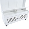 Sapphtopaz 5-in-1 Hall Tree with Shutter-Shaped Doors,Entryway Bench with Cushion,Coat Rack with 4 Hooks,Wide Shoe Cabinet for Entryway,Hallway - 3 of 4