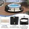 112.2" Outdoor Rattan Spa Surround Sectional with Cushioned Seating & Hidden Storage for Patio or Poolside -3irtyhousy - 3 of 4
