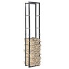 vidaXL Firewood Rack with Base Black Steel Organizer Log Holder Multi Sizes - 2 of 4