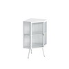 22.25" Floor Coner Cabinet with Tempered Glass Door & Storage Shelves for Bathroom, Living Room, Bedroom White - 3 of 4