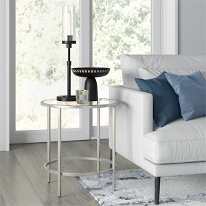 Satin Nickel Round Side Table - Henn&Hart - 1 of 4