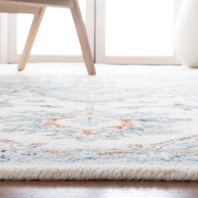 Ivory Elegance 6' Square Hand-Tufted Wool Area Rug