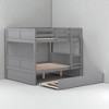 Full Over Full Bunk Bed with Twin Trundle, Convertible into 2 Beds, Solid Wood Frame with Slats, No Box Spring Needed - 4 of 4