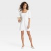 Women's Linen Short Sleeve Mini Sundress - A New Day™ - 3 of 3