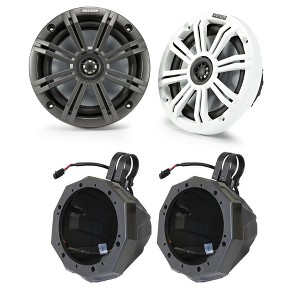 Kicker 45KM654 6.5" Marine Speakers with SSV US2-C65U Universal 6.5-inch Cage Mount Speaker Pods Including 1.85" Dual Clamps - 1 of 4