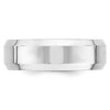 Black Bow Jewelry 7mm 14K White or Yellow Gold Beveled Edge Comfort Fit Band - 3 of 4