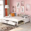 NicBex Twin Size Modern Bed Frame Sofa Bed with Trundle & Storage,Extending Daybed Platform Bed for Bedroom,Study,Kids Room - 3 of 4