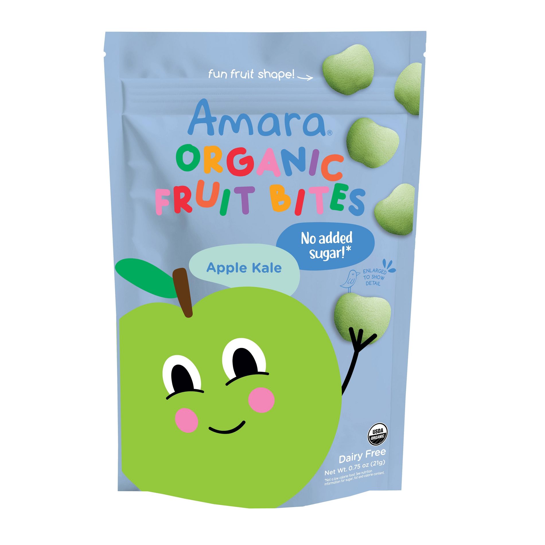 Amara Organic Fruit Bites Baby Snacks - Apple Kale - 0.75 oz
