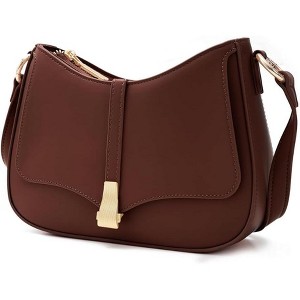Crescent Shoulder Bag for Women, Vintage Retro Vegan Leather Clutch Crossbody Bags Handbag - 1 of 4