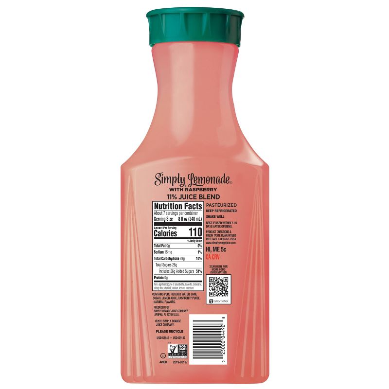 Simply Lemonade with Raspberry Juice - 52 fl oz, 3 of 7