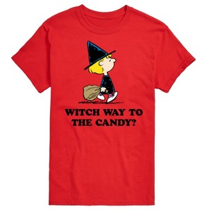 Men's - Peanuts - Witch Way To The Candy Short Sleeve Graphic T-Shirt - 1 of 4
