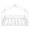 CAVINAS Twin/Full Size House Bed Frame with High Fence,Modern Floor Bed for Kids Room,Bedroom - 3 of 4