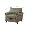 PU Leather Sofa with Nailhead Trim, Rolled Arms, and Rubber Wood Legs – Classic Upholstered Sofa Couch for Living Room - HABITRIO - 4 of 4
