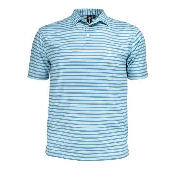 Burnside Burn Golf Shirt for Men | Blue or Turquoise  Striped