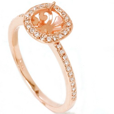 Pompeii3 1/3ct Diamond Engagement Halo Ring 14K Rose Gold Setting