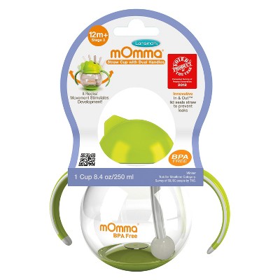 mOmma Straw Sippy Cup with Dual Handles - Green