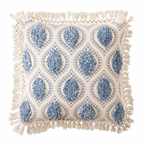 Jacobean Square Throw Pillow Blue - Threshold™ : Target