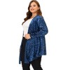 Agnes Orinda Women's Plus Size Elegant 3/4 Sleeve Star Print Shrug Cardigan - 3 of 4