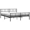 vidaXL California King Metal Bed Frame with Headboard & Footboard, Black, Sturdy Steel, No Mattress - 2 of 4