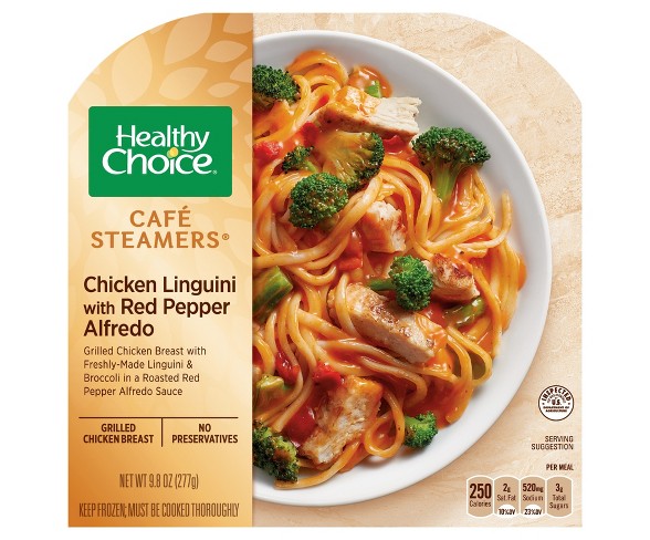 Healthy Choice Cafe Steamers Frozen Chicken Linguini Red Pepper Alfredo - 10.3oz
