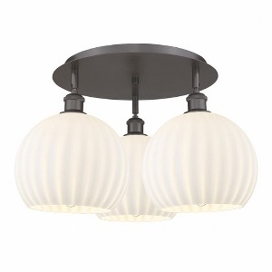 White Venetian - 3 Light Flush Mount In Modern Style-12.75 Inches Tall and 21.75 Inches Wide - 1 of 1
